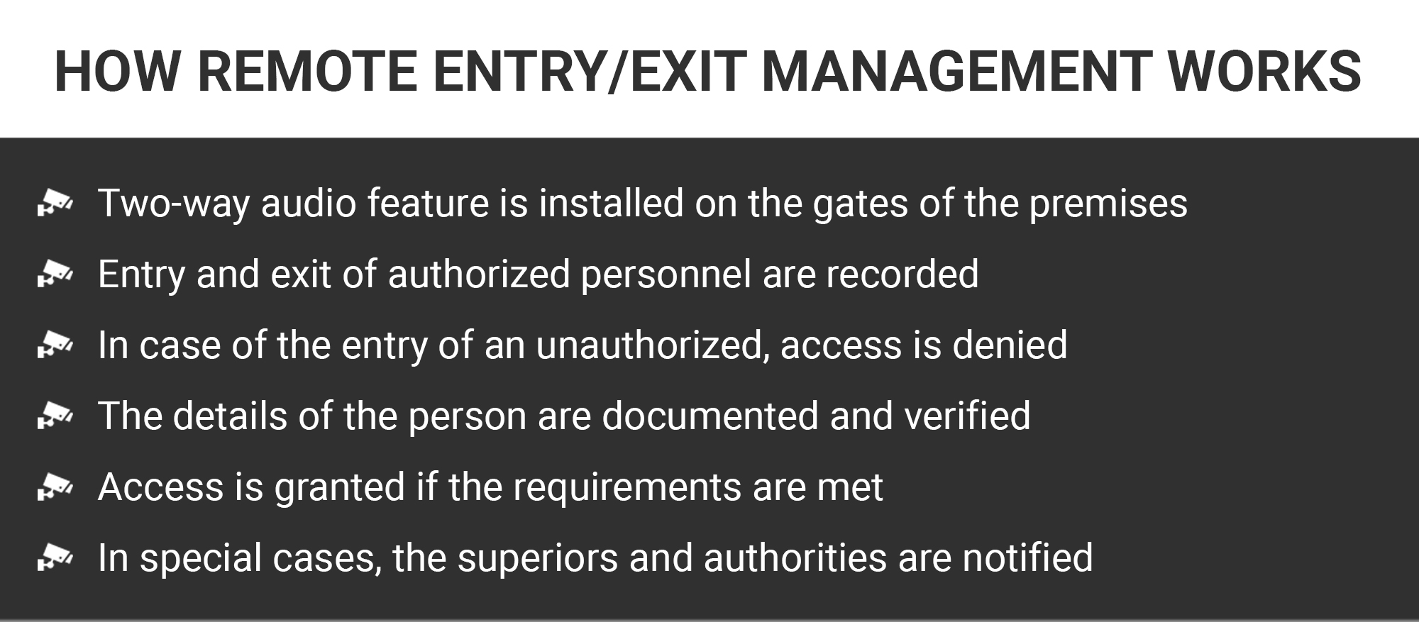 Remote Entry/Exit Management